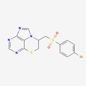 molecular formula C14H11BrN4O2S2 B15284005 4-Bromophenyl 7,8-dihydro[1,4]thiazino[4,3,2-gh]purin-7-ylmethyl sulfone 