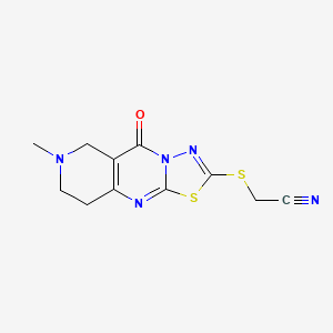 [(7-methyl-5-oxo-6,7,8,9-tetrahydro-5H-pyrido[4,3-d][1,3,4]thiadiazolo[3,2-a]pyrimidin-2-yl)sulfanyl]acetonitrile