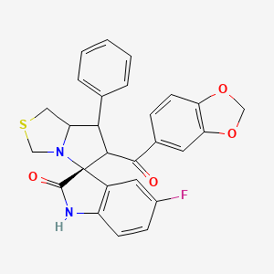 1,3-Benzodioxol-5-yl{5-fluoro-7'-phenyl-1,1',2,6',7',7'a-hexahydro-2-oxospiro(indole-3,5'-pyrrolo[1,2-c][1,3]thiazole)-6'-yl}methanone