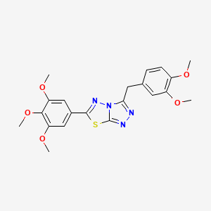 molecular formula C21H22N4O5S B15284032 3-(3,4-Dimethoxybenzyl)-6-(3,4,5-trimethoxyphenyl)[1,2,4]triazolo[3,4-b][1,3,4]thiadiazole 