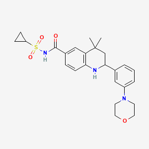 molecular formula C25H31N3O4S B1528404 N-(cyclopropanesulfonyl)-4,4-dimethyl-2-[3-(morpholin-4-yl)phenyl]-1,2,3,4-tetrahydroquinoline-6-carboxamide CAS No. 1391608-77-7