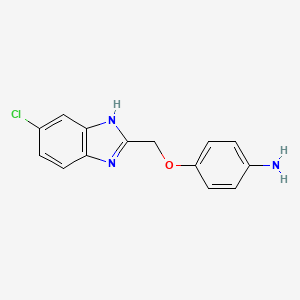 molecular formula C14H12ClN3O B15284049 4-[(5-chloro-1H-benzimidazol-2-yl)methoxy]phenylamine 