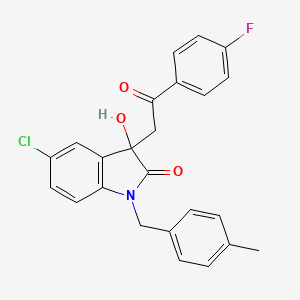 molecular formula C24H19ClFNO3 B15284055 5-chloro-3-[2-(4-fluorophenyl)-2-oxoethyl]-3-hydroxy-1-(4-methylbenzyl)-1,3-dihydro-2H-indol-2-one 