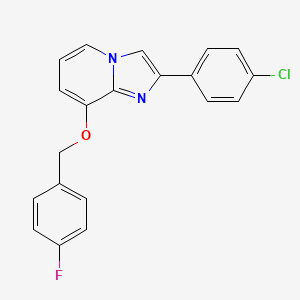 molecular formula C20H14ClFN2O B15284075 2-(4-Chlorophenyl)imidazo[1,2-a]pyridin-8-yl 4-fluorobenzyl ether 