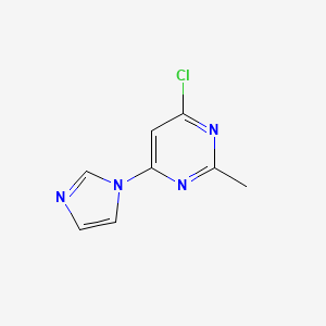 molecular formula C8H7ClN4 B1528410 4-chloro-6-(1H-imidazol-1-yl)-2-methylpyrimidine CAS No. 1250182-02-5