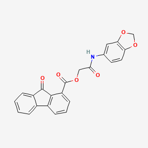 molecular formula C23H15NO6 B15284113 2-(1,3-benzodioxol-5-ylamino)-2-oxoethyl 9-oxo-9H-fluorene-1-carboxylate 