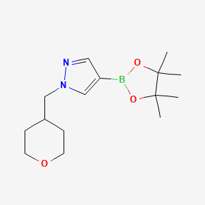 molecular formula C15H25BN2O3 B1528412 1-(Tetrahydropyran-4-ylmethyl)-4-(4,4,5,5-tetramethyl-[1,3,2]dioxaborolan-2-yl)-1H-pyrazole CAS No. 1220635-60-8
