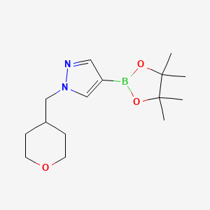 molecular formula C15H25BN2O3 B1528412 1-((tetrahydro-2H-pyran-4-yl)methyl)-4-(4,4,5,5-tetramethyl-1,3,2-dioxaborolan-2-yl)-1H-pyrazole CAS No. 1220635-60-8