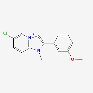 6-chloro-2-(3-methoxyphenyl)-1-methyl-1H-imidazo[1,2-a]pyridin-4-ium