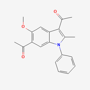 molecular formula C20H19NO3 B15284151 1-(3-acetyl-5-methoxy-2-methyl-1-phenyl-1H-indol-6-yl)ethanone 