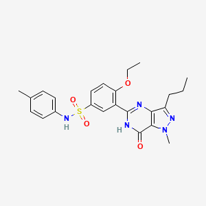 molecular formula C24H27N5O4S B15284160 4-ethoxy-3-(1-methyl-7-oxo-3-propyl-4H-pyrazolo[4,3-d]pyrimidin-5-yl)-N-(4-methylphenyl)benzenesulfonamide 