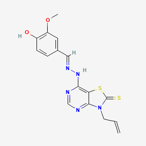 molecular formula C16H15N5O2S2 B15284179 4-Hydroxy-3-methoxybenzaldehyde (3-allyl-2-thioxo-2,3-dihydro[1,3]thiazolo[4,5-d]pyrimidin-7-yl)hydrazone 