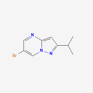 molecular formula C9H10BrN3 B1528418 6-Bromo-2-isopropylpyrazolo[1,5-a]pyrimidine CAS No. 1296224-38-8