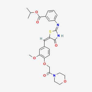 molecular formula C27H29N3O7S B15284194 propan-2-yl 3-[[(5E)-5-[[3-methoxy-4-(2-morpholin-4-yl-2-oxoethoxy)phenyl]methylidene]-4-oxo-1,3-thiazol-2-yl]amino]benzoate 