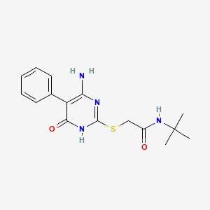 molecular formula C16H20N4O2S B15284202 2-[(6-amino-4-oxo-5-phenyl-1H-pyrimidin-2-yl)sulfanyl]-N-tert-butylacetamide 