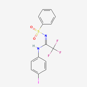 N-[2,2,2-trifluoro-N-(4-iodophenyl)ethanimidoyl]benzenesulfonamide