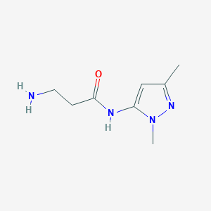 molecular formula C8H14N4O B1528422 3-氨基-N-(1,3-二甲基-1H-吡唑-5-基)丙酰胺 CAS No. 1000381-70-3