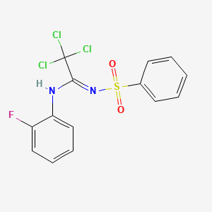 N-[2,2,2-trichloro-N-(2-fluorophenyl)ethanimidoyl]benzenesulfonamide