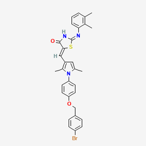 (5Z)-5-[[1-[4-[(4-bromophenyl)methoxy]phenyl]-2,5-dimethylpyrrol-3-yl]methylidene]-2-(2,3-dimethylanilino)-1,3-thiazol-4-one