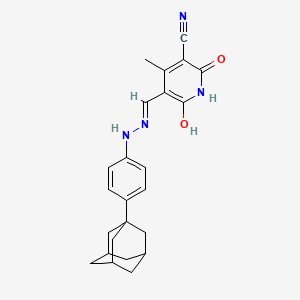 (5Z)-5-[[2-[4-(1-adamantyl)phenyl]hydrazinyl]methylidene]-4-methyl-2,6-dioxopyridine-3-carbonitrile