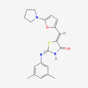 (5Z)-2-(3,5-dimethylanilino)-5-[(5-pyrrolidin-1-ylfuran-2-yl)methylidene]-1,3-thiazol-4-one