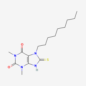 molecular formula C16H26N4O2S B15284297 1,3-Dimethyl-7-nonyl-8-sulfanyl-3,7-dihydro-1H-purine-2,6-dione 