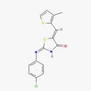 (5Z)-2-(4-chloroanilino)-5-[(3-methylthiophen-2-yl)methylidene]-1,3-thiazol-4-one