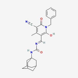 molecular formula C26H28N4O3 B15284331 1-(1-adamantyl)-3-[(Z)-(1-benzyl-5-cyano-4-methyl-2,6-dioxopyridin-3-ylidene)methyl]urea 