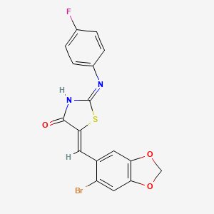 (5Z)-5-[(6-bromo-1,3-benzodioxol-5-yl)methylidene]-2-(4-fluoroanilino)-1,3-thiazol-4-one