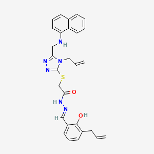 molecular formula C28H28N6O2S B15284386 N'-(3-allyl-2-hydroxybenzylidene)-2-({4-allyl-5-[(1-naphthylamino)methyl]-4H-1,2,4-triazol-3-yl}sulfanyl)acetohydrazide 