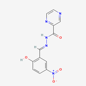 molecular formula C12H9N5O4 B15284434 N'-[(Z)-(3-nitro-6-oxocyclohexa-2,4-dien-1-ylidene)methyl]pyrazine-2-carbohydrazide 