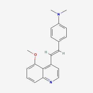 molecular formula C20H20N2O B15284457 4-[2-(5-methoxy-4-quinolinyl)vinyl]-N,N-dimethylaniline 