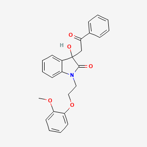 3-hydroxy-1-[2-(2-methoxyphenoxy)ethyl]-3-(2-oxo-2-phenylethyl)-1,3-dihydro-2H-indol-2-one