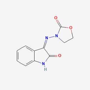 molecular formula C11H9N3O3 B15284518 3-[(2-Oxoindol-3-yl)amino]-1,3-oxazolidin-2-one 