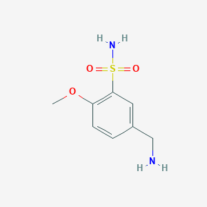molecular formula C8H12N2O3S B1528456 5-(Aminomethyl)-2-methoxybenzene-1-sulfonamide CAS No. 1495375-67-1