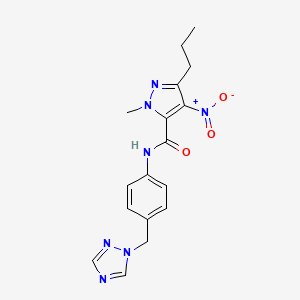 1-methyl-4-nitro-3-propyl-N-[4-(1H-1,2,4-triazol-1-ylmethyl)phenyl]-1H-pyrazole-5-carboxamide