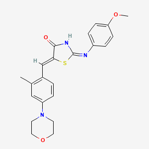 (5Z)-2-(4-methoxyanilino)-5-[(2-methyl-4-morpholin-4-ylphenyl)methylidene]-1,3-thiazol-4-one