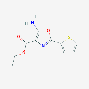 molecular formula C10H10N2O3S B1528460 Ethyl 5-amino-2-(thiophen-2-yl)-1,3-oxazole-4-carboxylate CAS No. 1423029-30-4