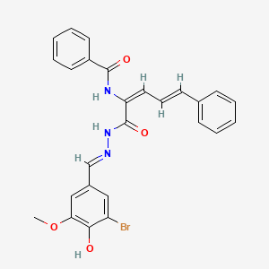 molecular formula C26H22BrN3O4 B15284621 N-(1-{[2-(3-bromo-4-hydroxy-5-methoxybenzylidene)hydrazino]carbonyl}-4-phenyl-1,3-butadienyl)benzamide 