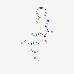 molecular formula C18H15ClN2O3S B15284644 2-[(2-Chlorophenyl)imino]-5-(4-ethoxy-2-hydroxybenzylidene)-1,3-thiazolidin-4-one 