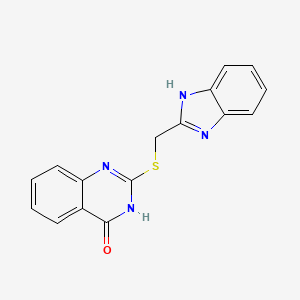 molecular formula C16H12N4OS B15284650 2-[(1H-Benzimidazol-2-ylmethyl)thio]quinazolin-4(1H)-one 