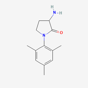 molecular formula C13H18N2O B1528466 3-氨基-1-(2,4,6-三甲基苯基)吡咯烷-2-酮 CAS No. 1341681-70-6