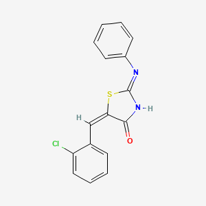 (5E)-2-anilino-5-[(2-chlorophenyl)methylidene]-1,3-thiazol-4-one