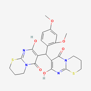 7-[(2,4-dimethoxyphenyl)(8-hydroxy-6-oxo-3,4-dihydro-2H,6H-pyrimido[2,1-b][1,3]thiazin-7-yl)methyl]-8-hydroxy-3,4-dihydro-2H,6H-pyrimido[2,1-b][1,3]thiazin-6-one