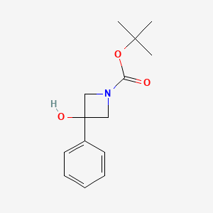 molecular formula C14H19NO3 B1528470 Tert-butyl 3-hydroxy-3-phenylazetidine-1-carboxylate CAS No. 398489-25-3