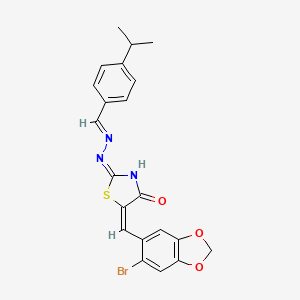 4-Isopropylbenzaldehyde {5-[(6-bromo-1,3-benzodioxol-5-yl)methylene]-4-oxo-1,3-thiazolidin-2-ylidene}hydrazone