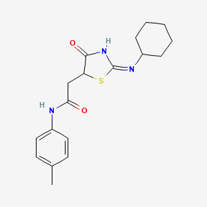 2-[2-(cyclohexylamino)-4-oxo-1,3-thiazol-5-yl]-N-(4-methylphenyl)acetamide