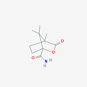 molecular formula C10H15NO3 B15284734 4,7,7-Trimethyl-3-oxo-2-oxabicyclo[2.2.1]heptane-1-carboxamide 