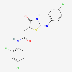 2-[2-(4-chloroanilino)-4-oxo-1,3-thiazol-5-yl]-N-(2,4-dichlorophenyl)acetamide