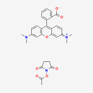 molecular formula C30H29N3O7 B15284805 5(6)-Carboxytetramethylrhodamine Succinimidyl Ester (Technical Grade) 